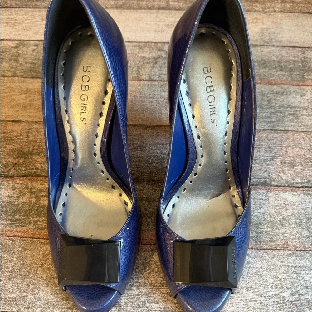 BCBGirls Shiny Blue Heels - Picture 6 of 7